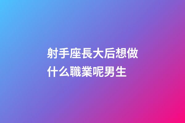 射手座長大后想做什么職業呢男生