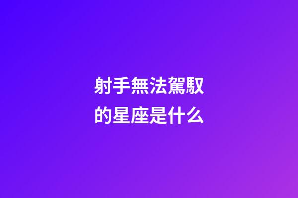 射手無法駕馭的星座是什么-第1張-星座運勢-玄機派