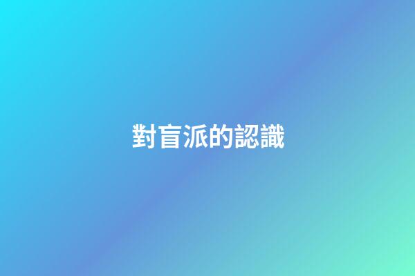 對盲派的認識