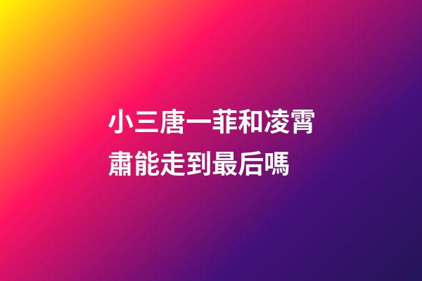 小三唐一菲和凌霄肅能走到最后嗎