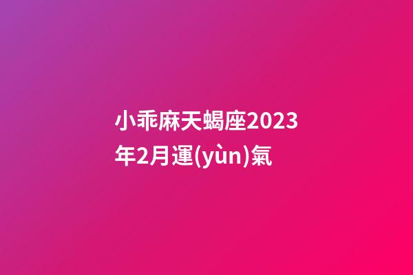 小乖麻天蝎座2023年2月運(yùn)氣