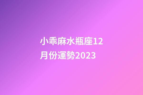小乖麻水瓶座12月份運勢2023-第1張-星座運勢-玄機派