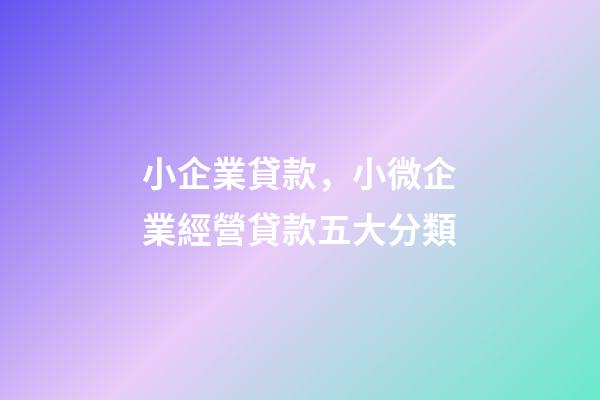小企業貸款，小微企業經營貸款五大分類-第1張-觀點-玄機派