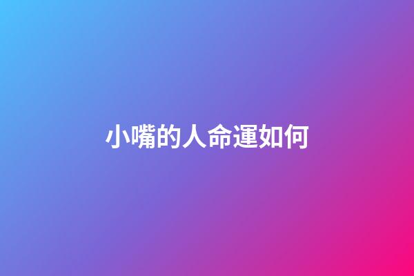小嘴的人命運如何