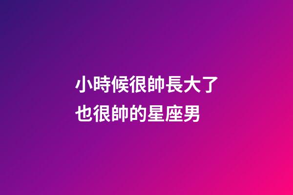 小時候很帥長大了也很帥的星座男-第1張-星座運勢-玄機派