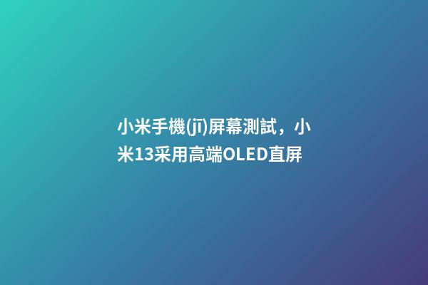 小米手機(jī)屏幕測試，小米13采用高端OLED直屏-第1張-觀點-玄機(jī)派