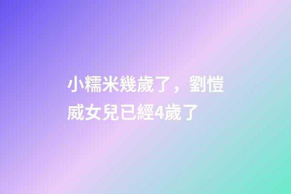 小糯米幾歲了，劉愷威女兒已經4歲了-第1張-觀點-玄機派