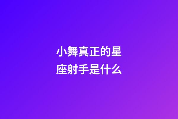小舞真正的星座射手是什么-第1張-星座運勢-玄機派