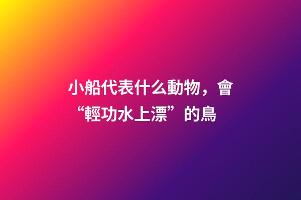 小船代表什么動物，會“輕功水上漂”的鳥-第1張-觀點(diǎn)-玄機(jī)派