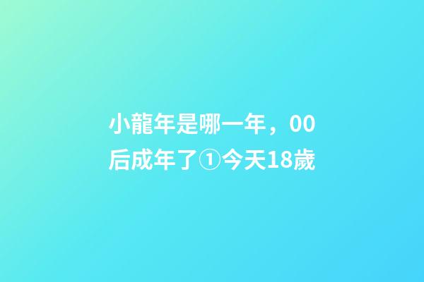小龍年是哪一年，00后成年了①今天18歲-第1張-觀點-玄機派
