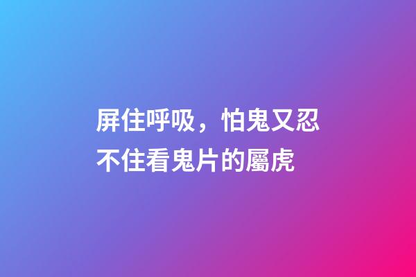 屏住呼吸，怕鬼又忍不住看鬼片的屬虎