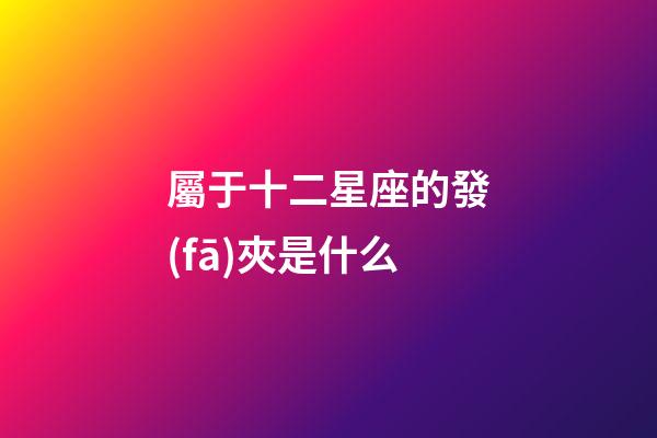 屬于十二星座的發(fā)夾是什么