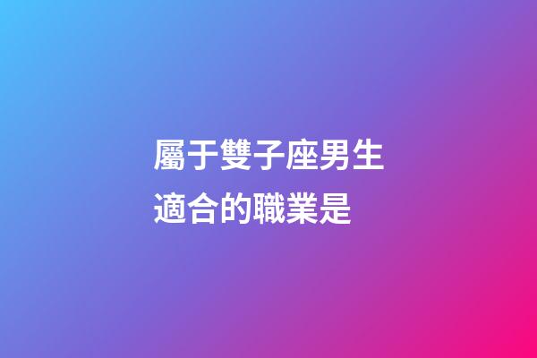 屬于雙子座男生適合的職業是-第1張-星座運勢-玄機派