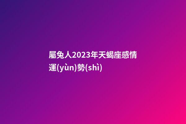 屬兔人2023年天蝎座感情運(yùn)勢(shì)-第1張-星座運(yùn)勢(shì)-玄機(jī)派