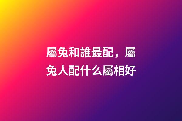屬兔和誰最配，屬兔人配什么屬相好-第1張-觀點-玄機派