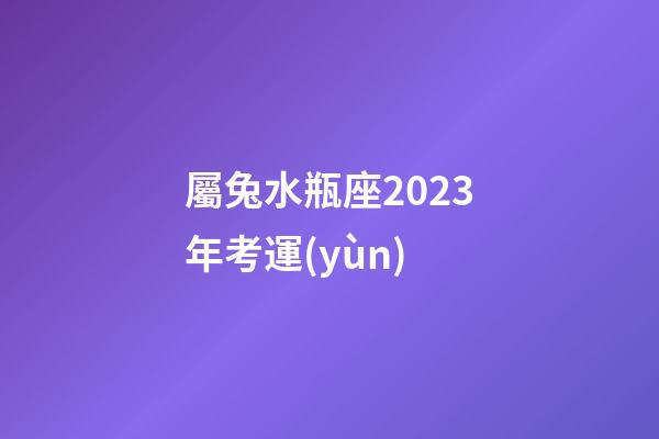 屬兔水瓶座2023年考運(yùn)-第1張-星座運(yùn)勢(shì)-玄機(jī)派