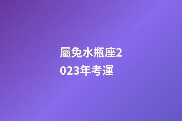 屬兔水瓶座2023年考運-第1張-星座運勢-玄機派