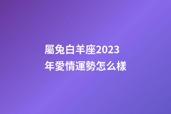 屬兔白羊座2023年愛情運勢怎么樣-第1張-星座運勢-玄機派