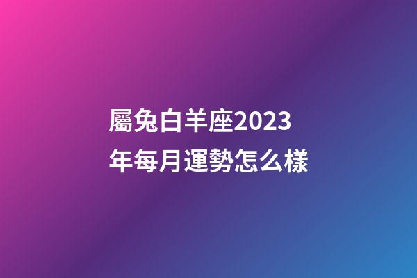 屬兔白羊座2023年每月運勢怎么樣