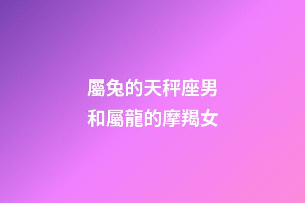 屬兔的天秤座男和屬龍的摩羯女-第1張-星座運勢-玄機派