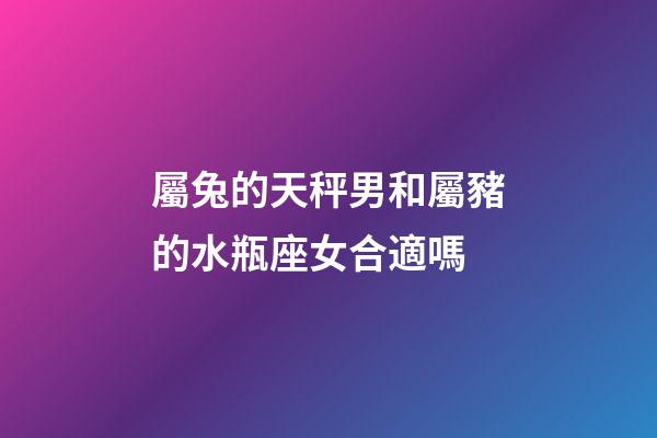 屬兔的天秤男和屬豬的水瓶座女合適嗎-第1張-星座運勢-玄機派
