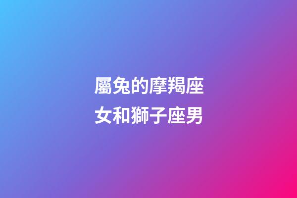 屬兔的摩羯座女和獅子座男-第1張-星座運勢-玄機派