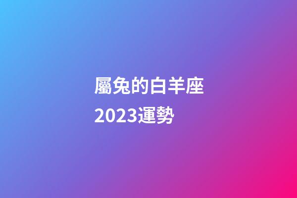 屬兔的白羊座2023運勢-第1張-星座運勢-玄機派