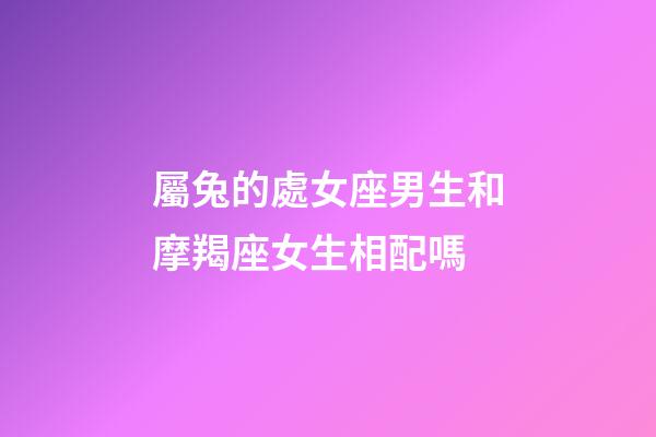 屬兔的處女座男生和摩羯座女生相配嗎-第1張-星座運勢-玄機派