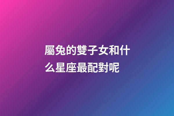 屬兔的雙子女和什么星座最配對呢-第1張-星座運勢-玄機派