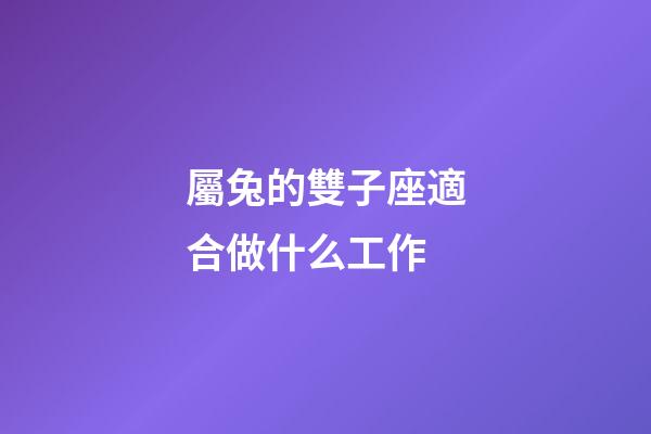 屬兔的雙子座適合做什么工作-第1張-星座運勢-玄機派