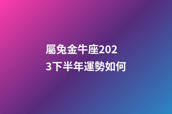 屬兔金牛座2023下半年運勢如何-第1張-星座運勢-玄機派