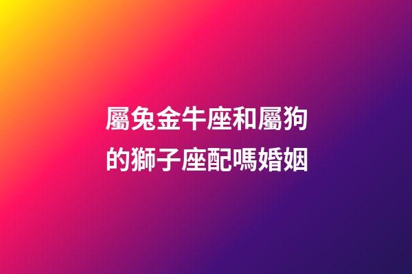 屬兔金牛座和屬狗的獅子座配嗎婚姻-第1張-星座運勢-玄機派