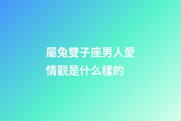屬兔雙子座男人愛情觀是什么樣的-第1張-星座運(yùn)勢-玄機(jī)派