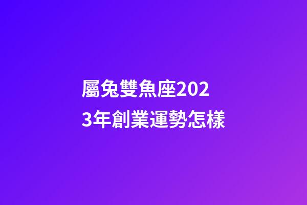 屬兔雙魚座2023年創業運勢怎樣-第1張-星座運勢-玄機派