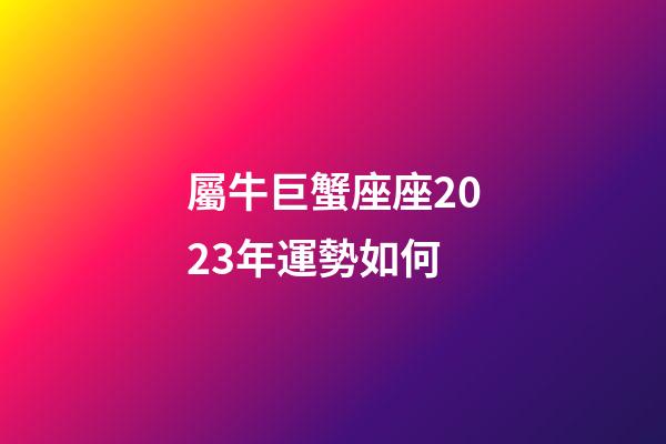 屬牛巨蟹座座2023年運勢如何-第1張-星座運勢-玄機派