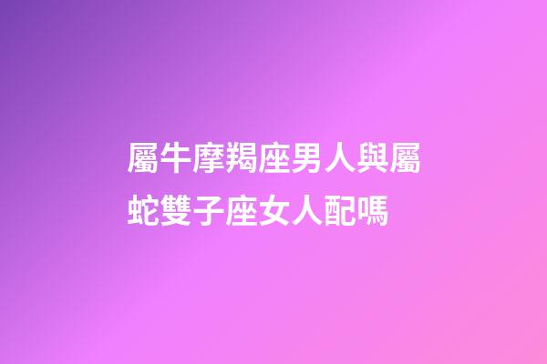 屬牛摩羯座男人與屬蛇雙子座女人配嗎-第1張-星座運(yùn)勢-玄機(jī)派