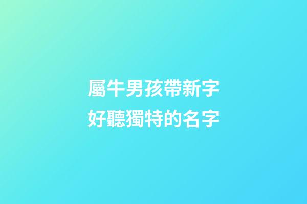 屬牛男孩帶新字好聽獨特的名字