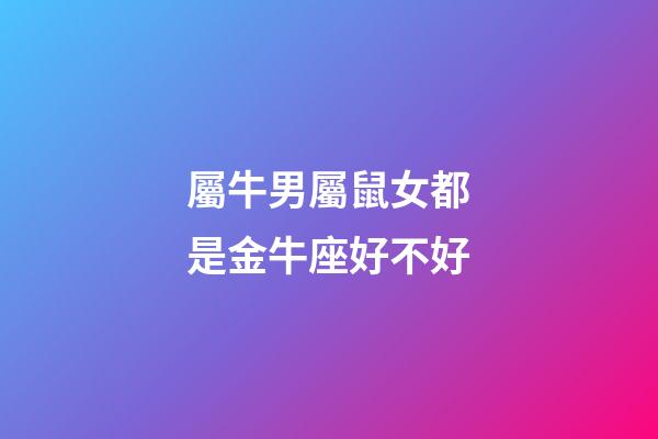 屬牛男屬鼠女都是金牛座好不好-第1張-星座運勢-玄機派