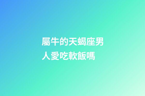 屬牛的天蝎座男人愛吃軟飯嗎