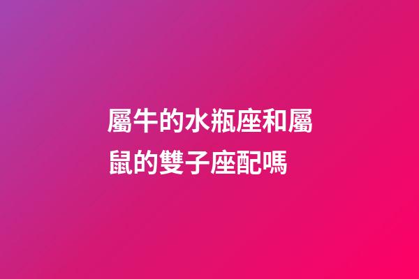 屬牛的水瓶座和屬鼠的雙子座配嗎-第1張-星座運勢-玄機派