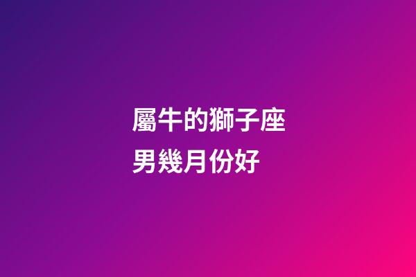 屬牛的獅子座男幾月份好-第1張-星座運勢-玄機派