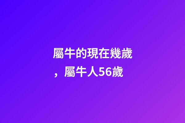 屬牛的現在幾歲，屬牛人56歲