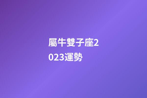 屬牛雙子座2023運勢-第1張-星座運勢-玄機派