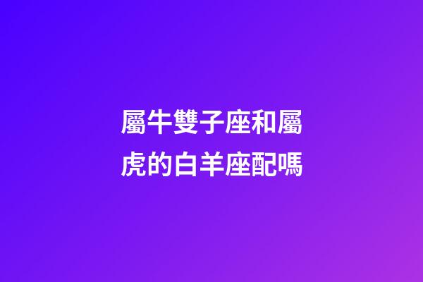 屬牛雙子座和屬虎的白羊座配嗎-第1張-星座運勢-玄機派