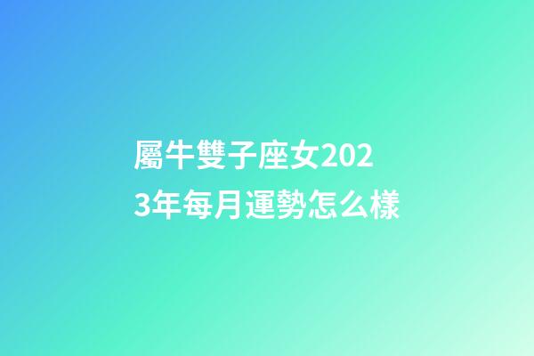 屬牛雙子座女2023年每月運勢怎么樣-第1張-星座運勢-玄機派