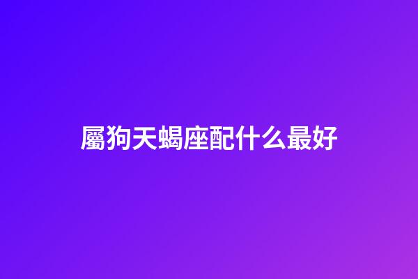 屬狗天蝎座配什么最好-第1張-星座運勢-玄機派