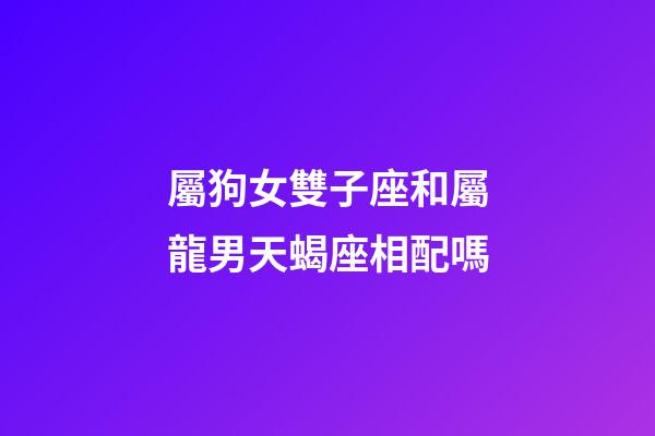 屬狗女雙子座和屬龍男天蝎座相配嗎-第1張-星座運勢-玄機派