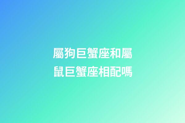 屬狗巨蟹座和屬鼠巨蟹座相配嗎-第1張-星座運勢-玄機派