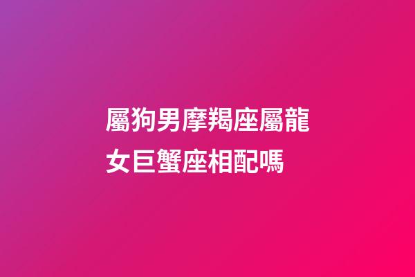 屬狗男摩羯座屬龍女巨蟹座相配嗎-第1張-星座運勢-玄機派