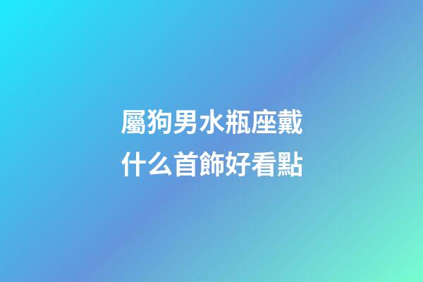 屬狗男水瓶座戴什么首飾好看點